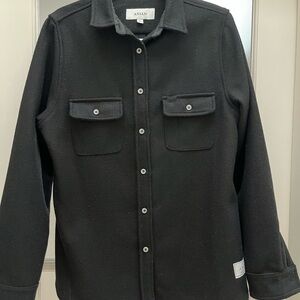 Anián Black Berlino Wool Button Down Shirt or Jacket